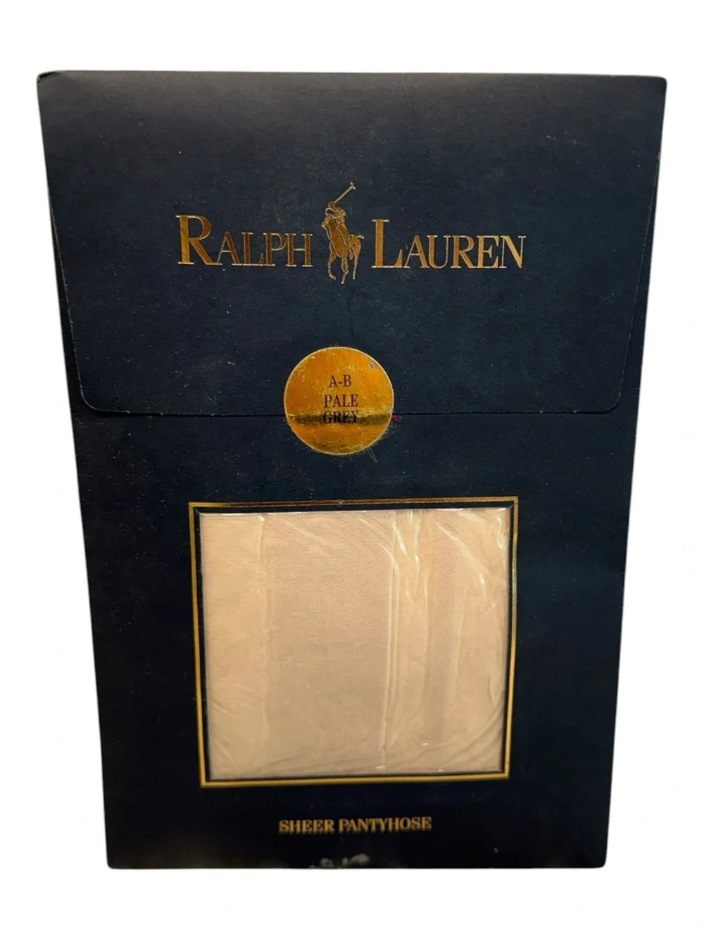 Vintage Polo Ralph Lauren Sheer Pantyhose Size AB Pale Grey Made In USA